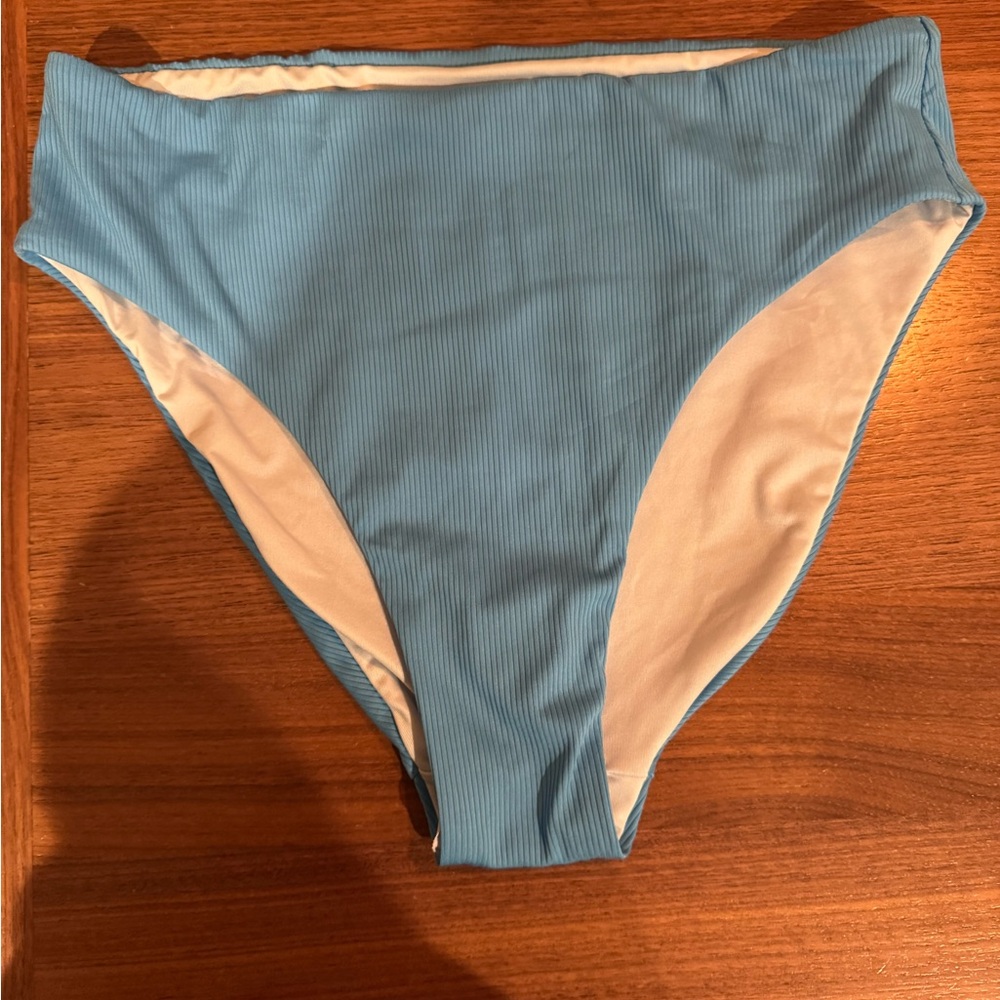 Victoria’s Secret ribbed Blue High-Waisted Bikini Bottom